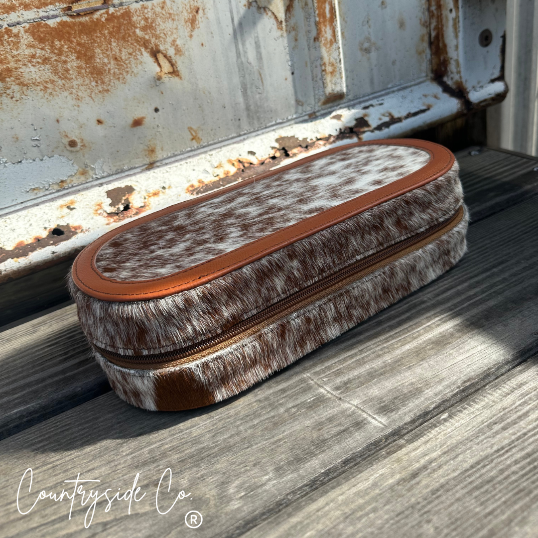 Wyoming Cowhide Travel Jewelry Box