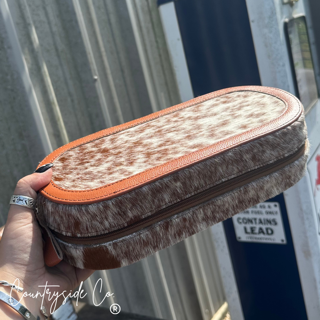 Wyoming Cowhide Travel Jewelry Box