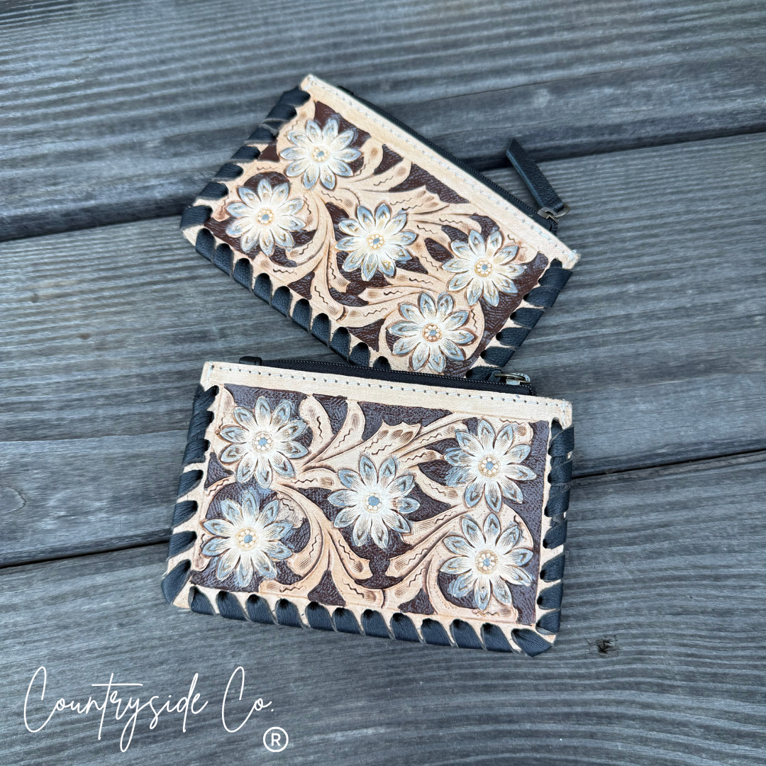 Stella Tooled Leather Pouch