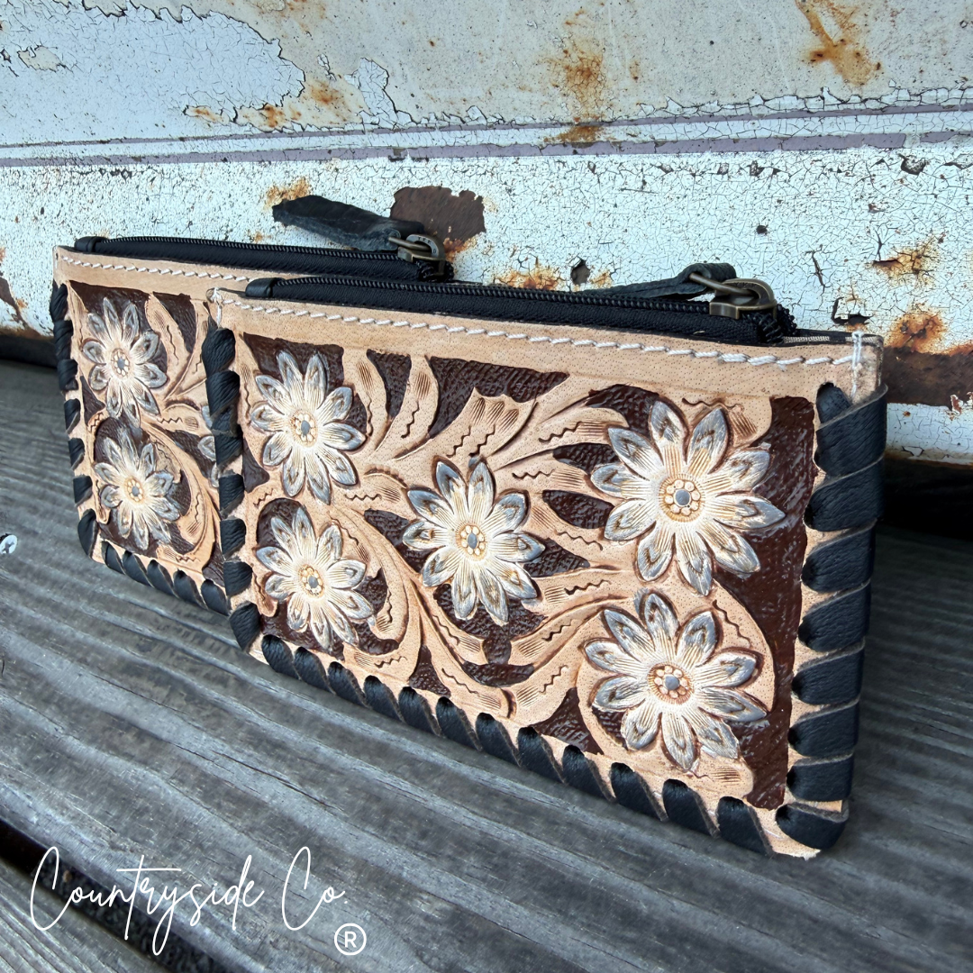Stella Tooled Leather Pouch