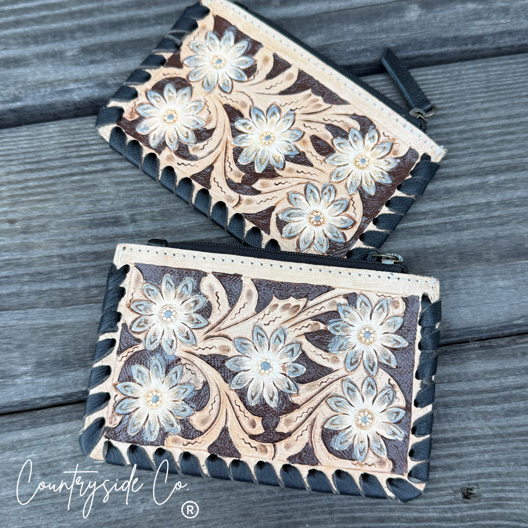 Stella Tooled Leather Pouch