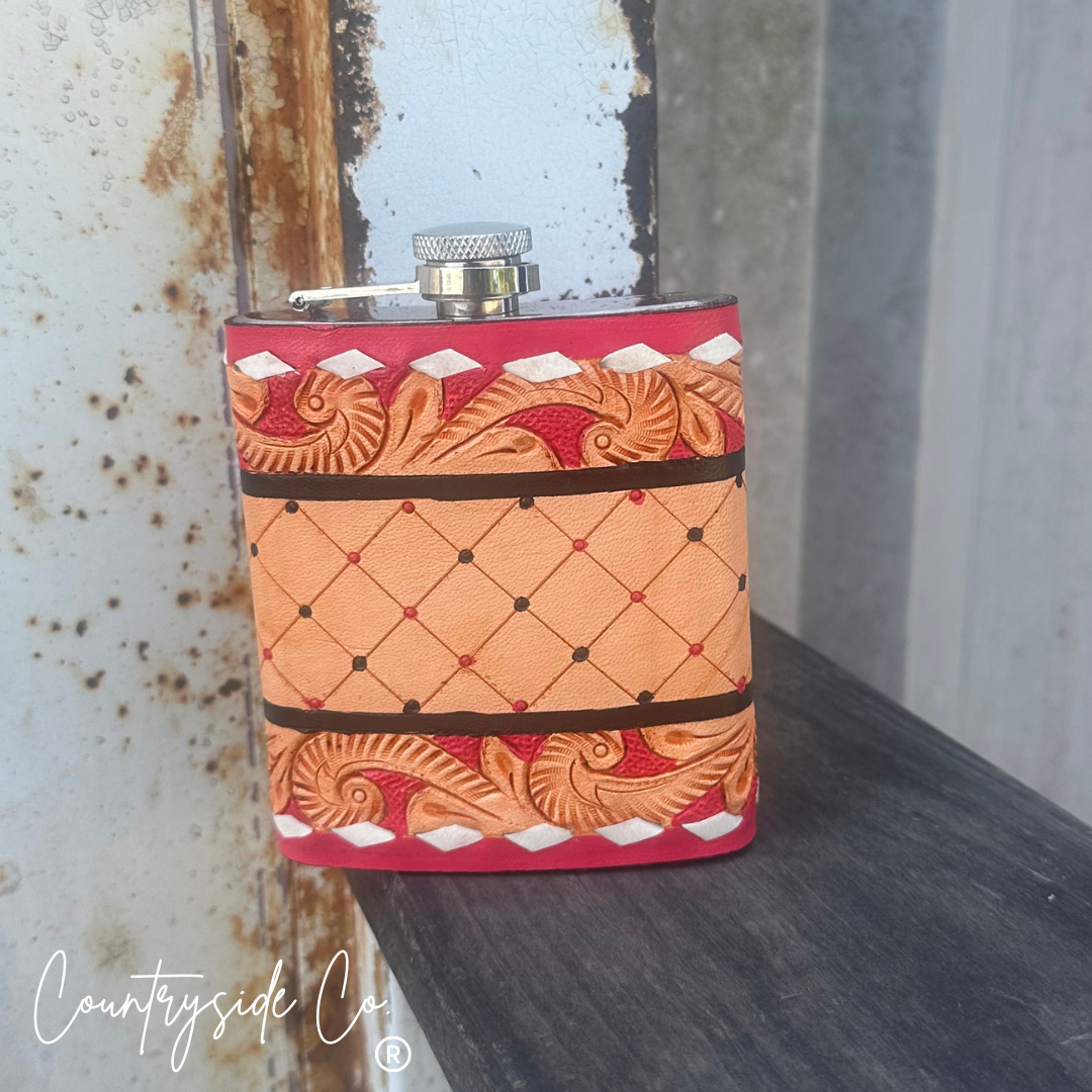 Tooled Leather Flask