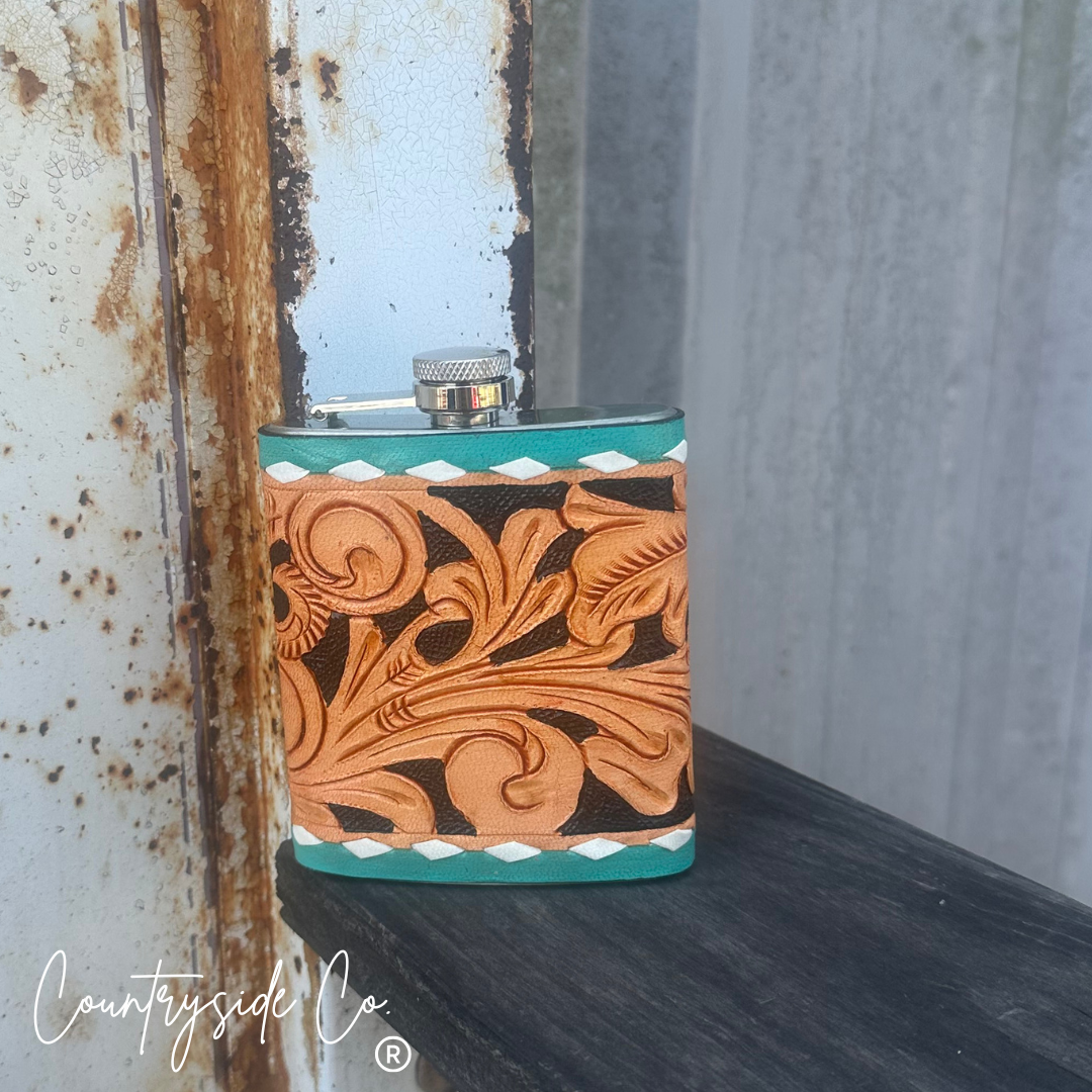 Tooled Leather Flask