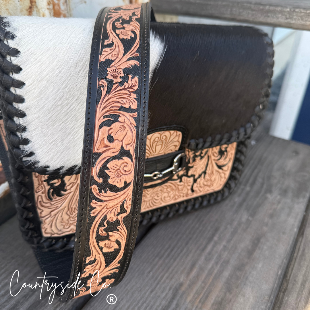 Lexington Cowhide Bit Tooled Leather Purse
