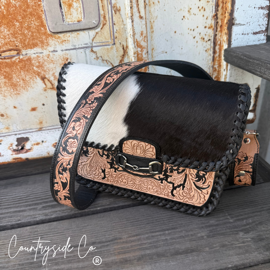 Lexington Cowhide Bit Tooled Leather Purse
