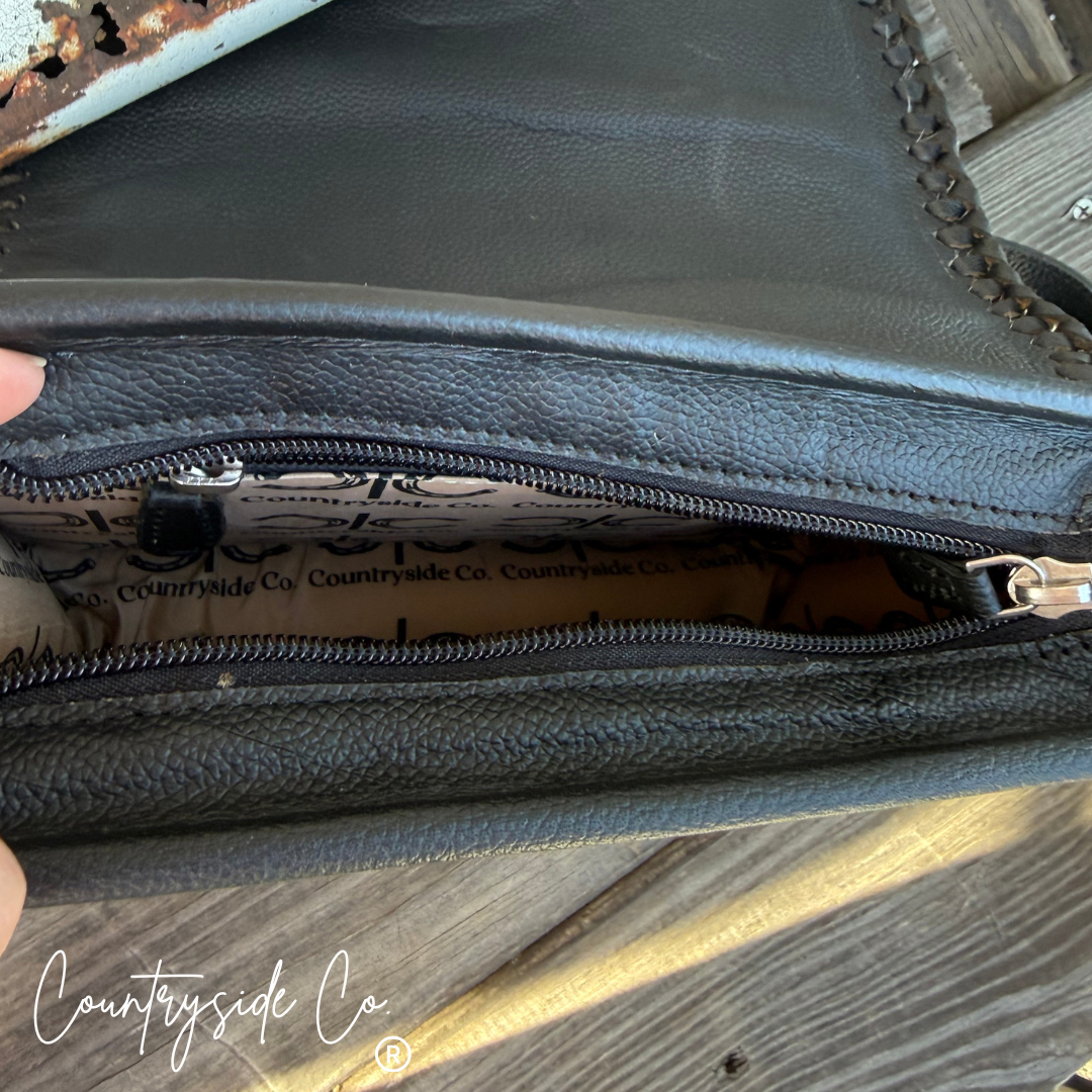 Lexington Cowhide Bit Tooled Leather Purse