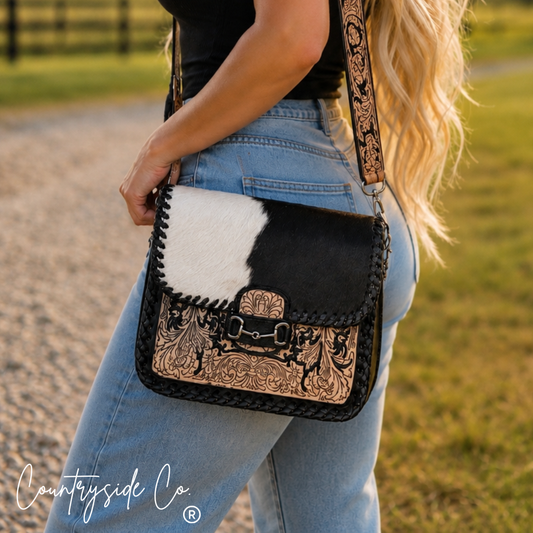 Lexington Cowhide Bit Tooled Leather Purse