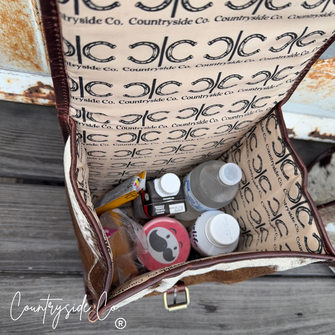 Saddle Bloom Cowhide Lunch Tote