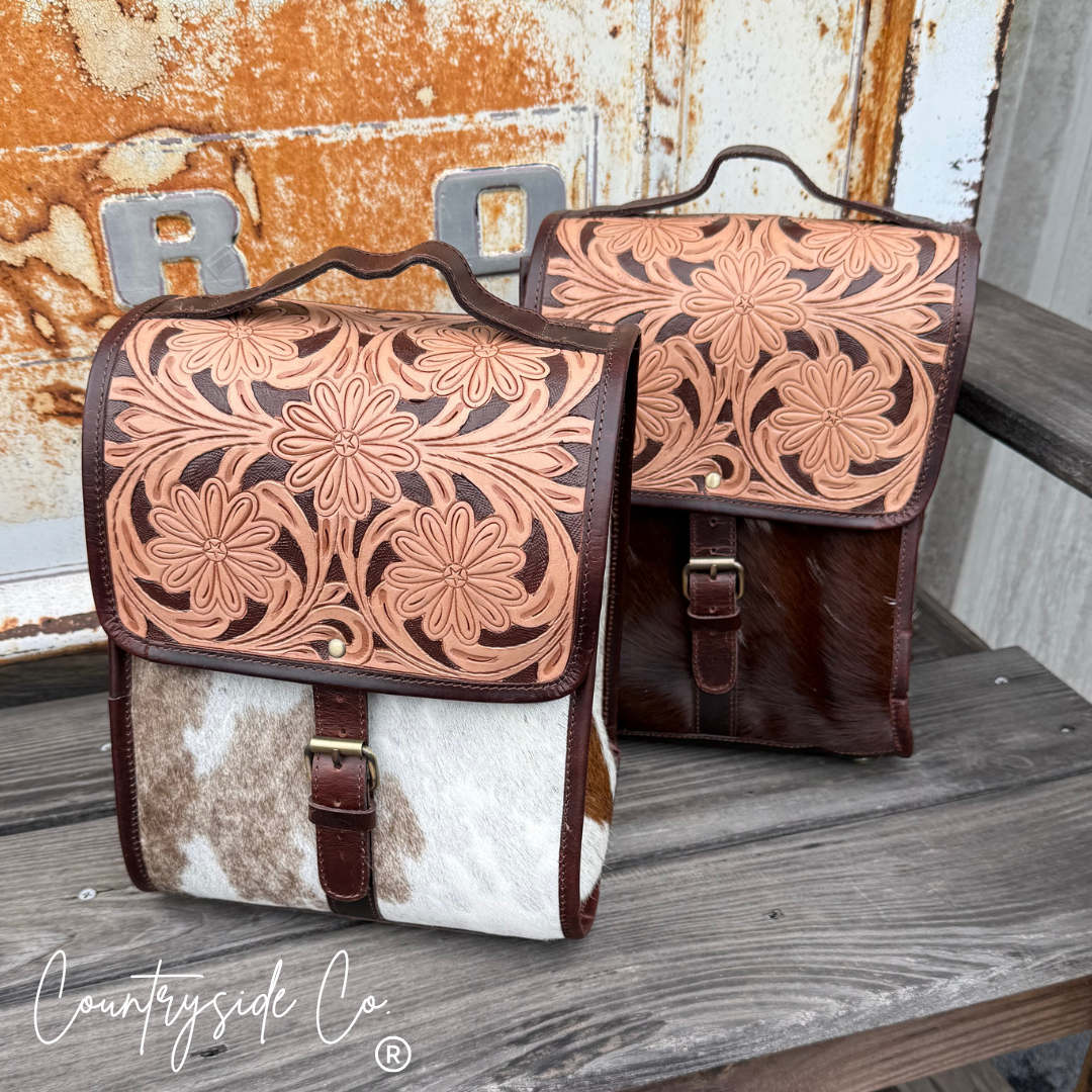 Saddle Bloom Cowhide Lunch Tote