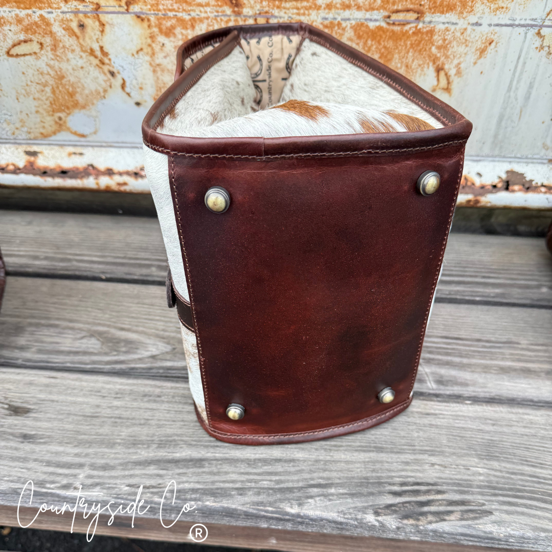 Saddle Bloom Cowhide Lunch Tote
