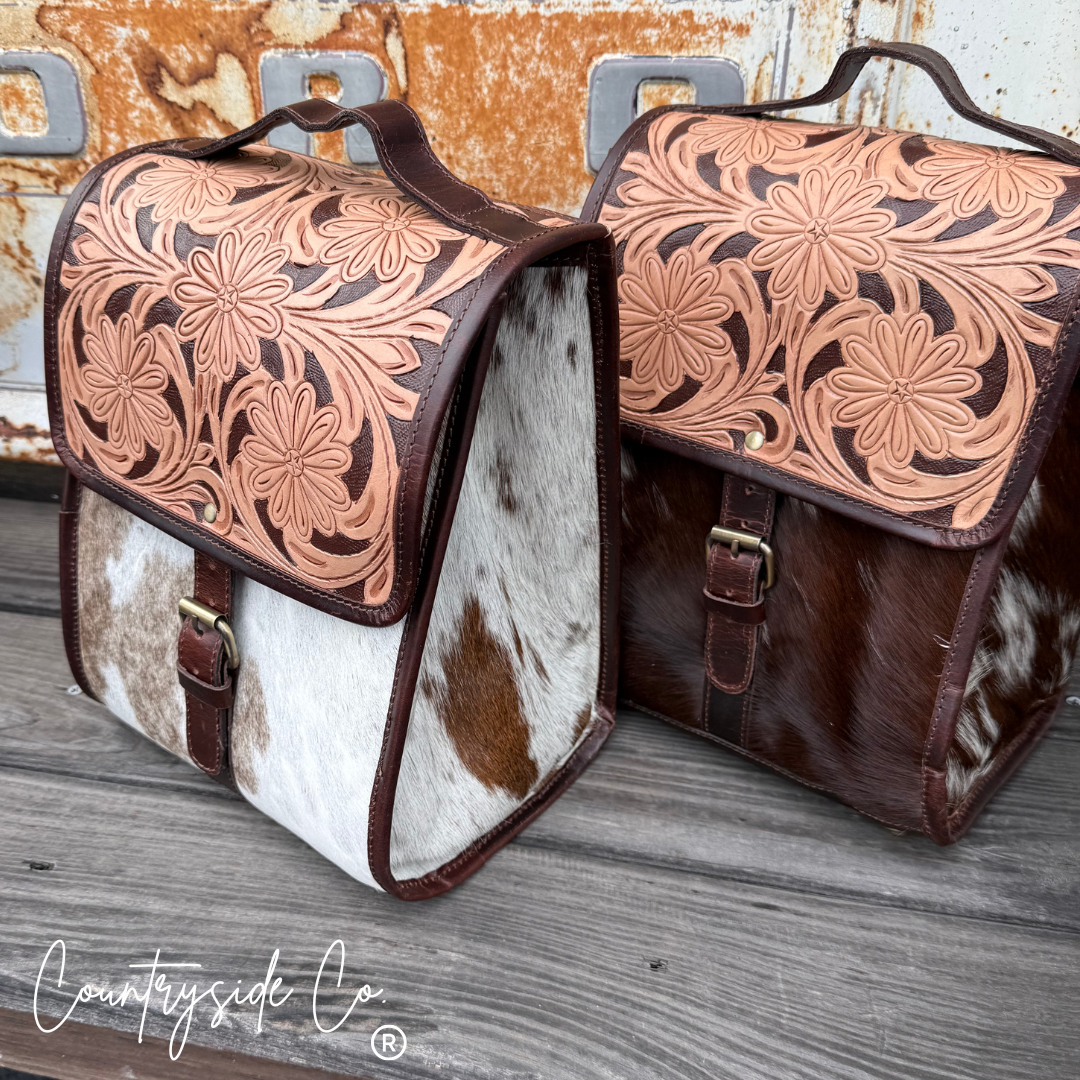 Saddle Bloom Cowhide Lunch Tote