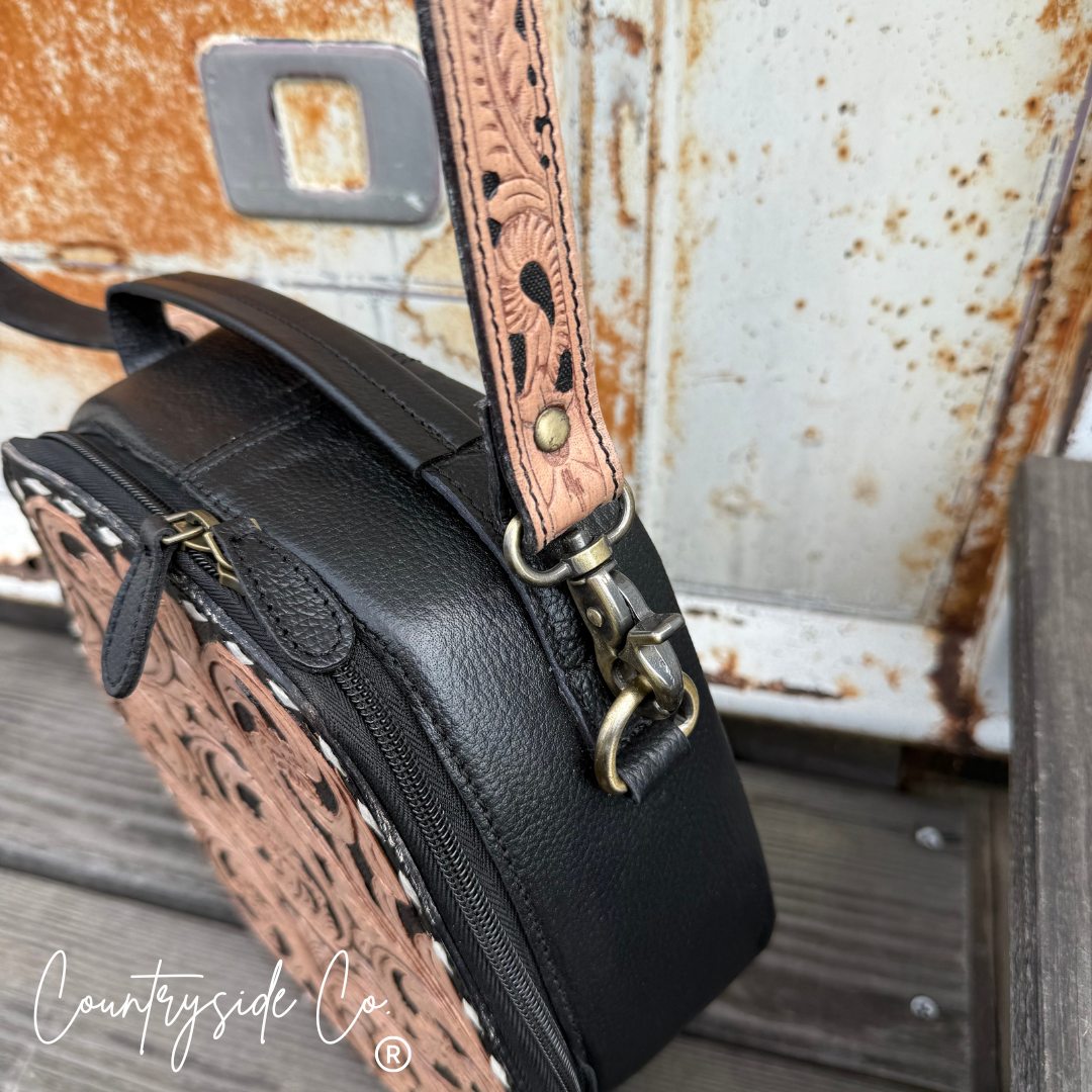 Desert After Dark Tooled Leather Handbag