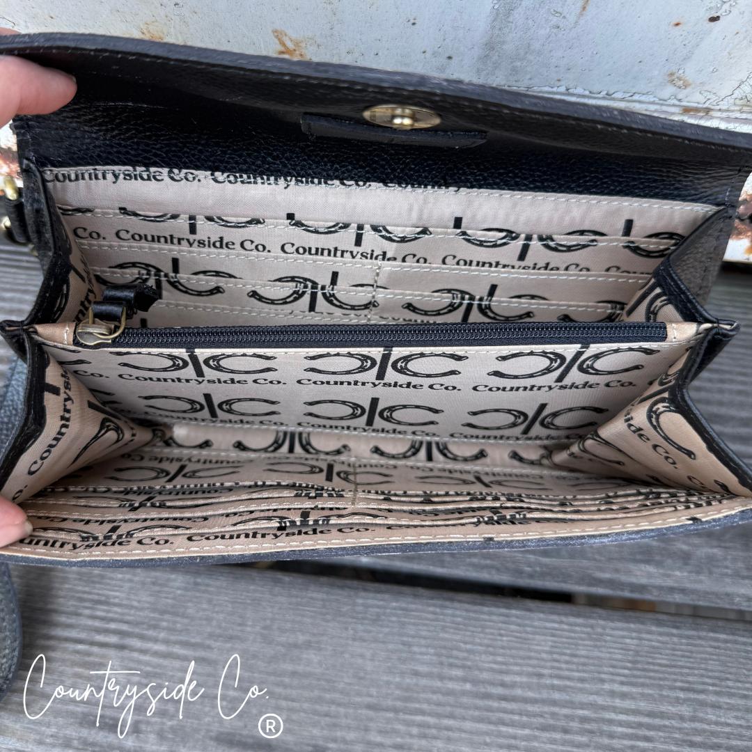 Sterling Ranch Tooled Leather Checkered Wallet