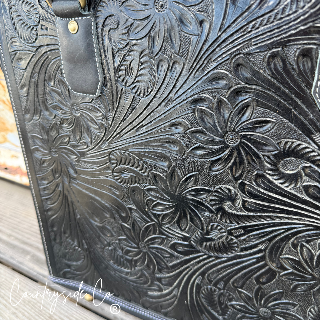 Kathryn Midnight Rodeo Tooled Leather Concealed Carry Purse