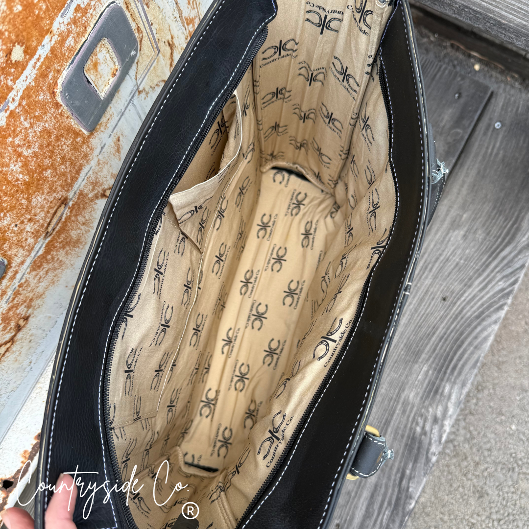 Kathryn Midnight Rodeo Tooled Leather Concealed Carry Purse
