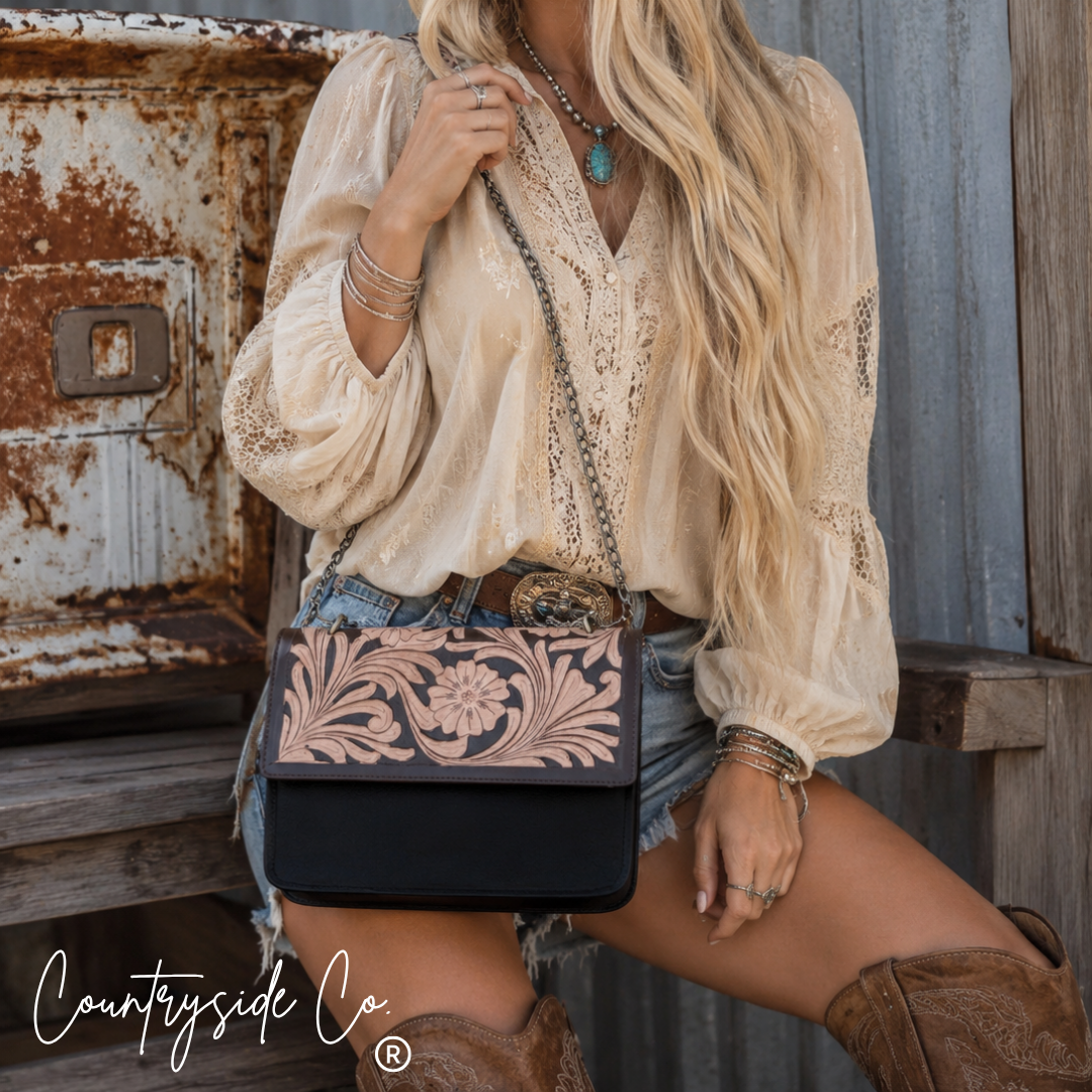 Prescott Tooled Leather Purse