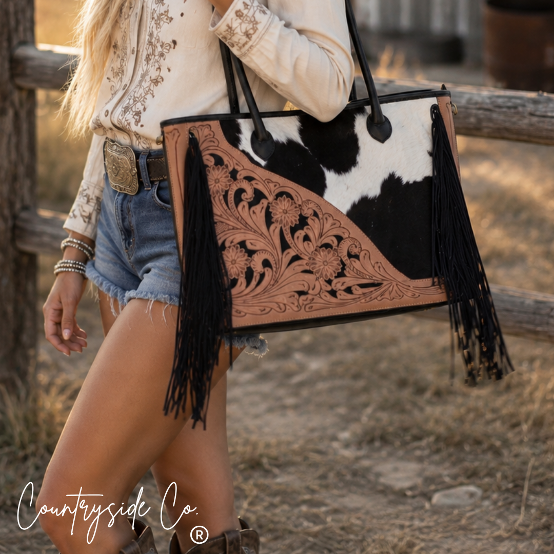 Western Heiress Cowhide Tote Purse