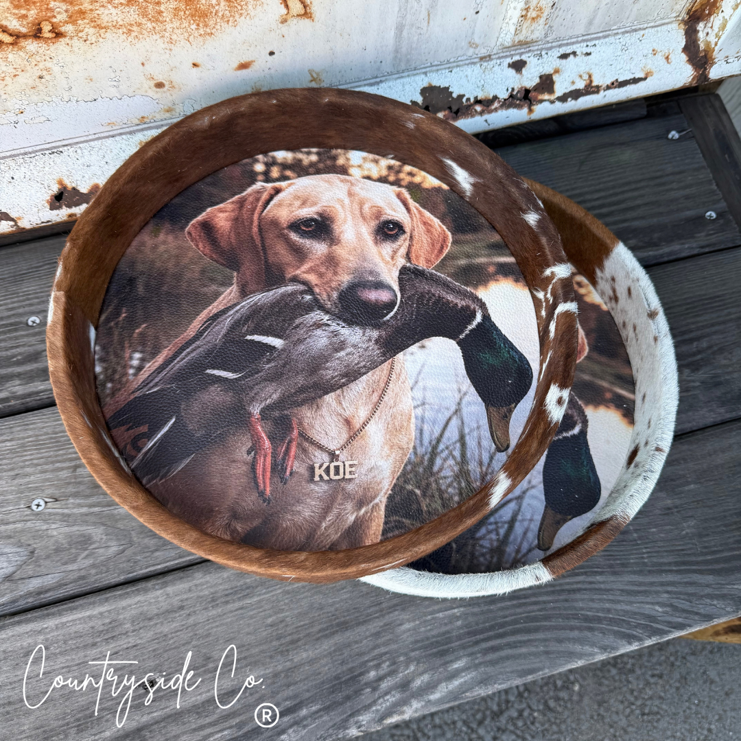 Koe Mallard Leather Cowhide Tray