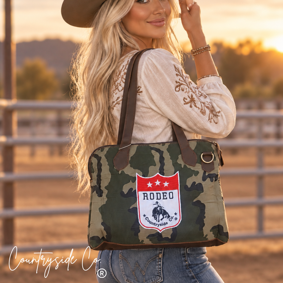 Rodeo Rush Camo Conceal Carry Tote Purse