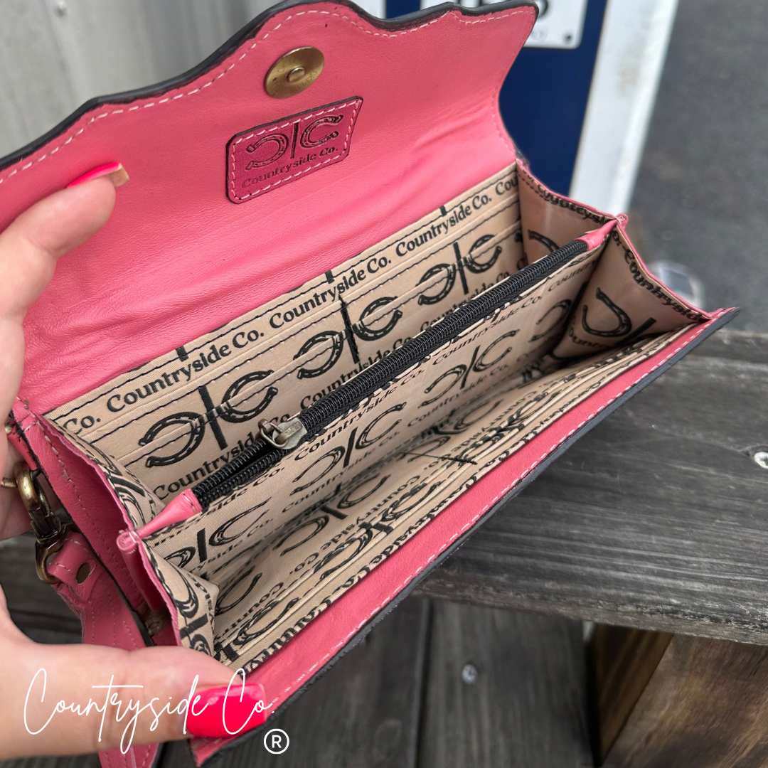 Pink Cactus Cowhide Wallet