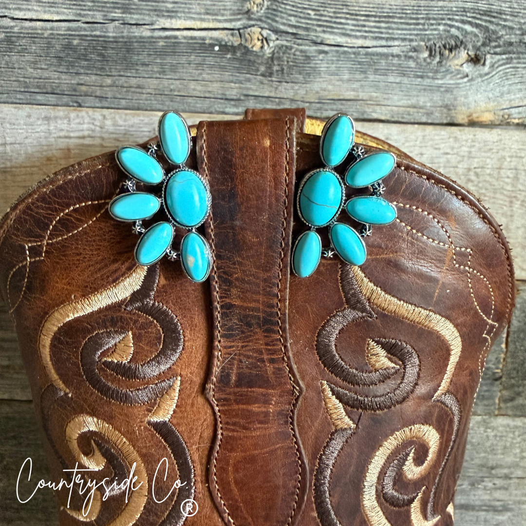 Crescent Sky Turquoise Earrings