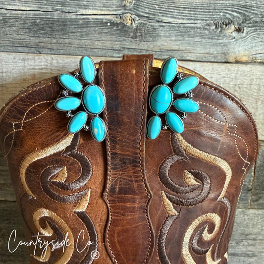Crescent Sky Turquoise Earrings