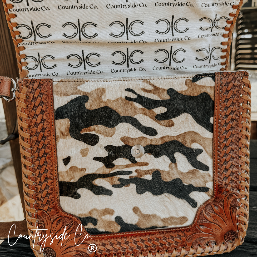 Huntress Cowhide Camo Handbag