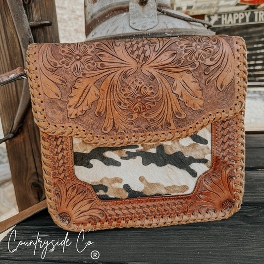 Huntress Cowhide Camo Handbag