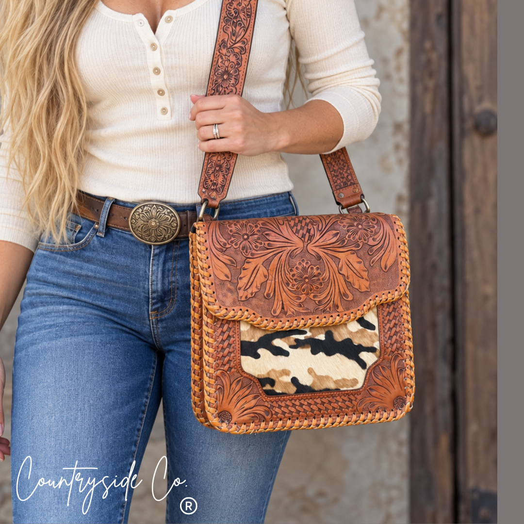 Huntress Cowhide Camo Handbag