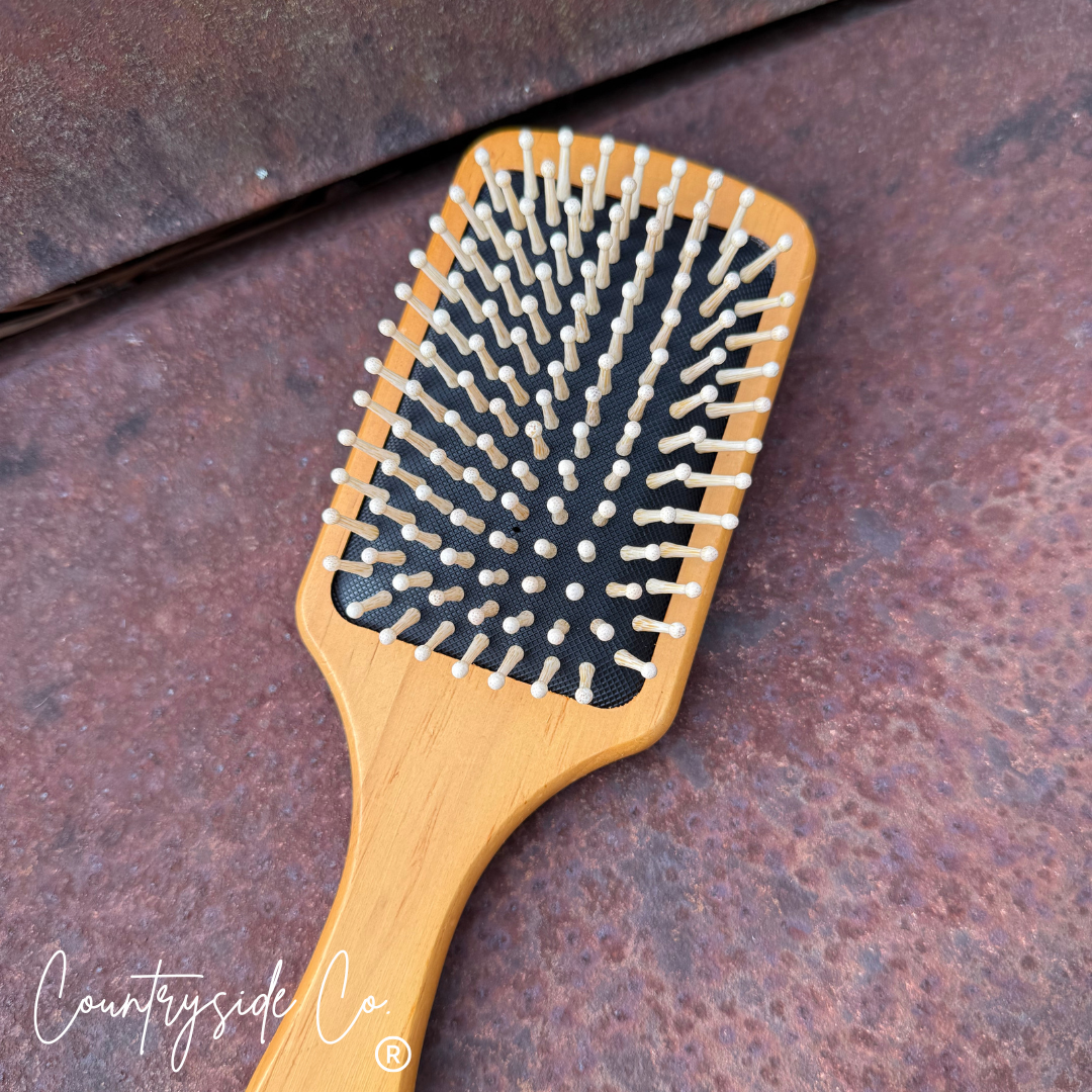 Tooled Leather Hair Brush