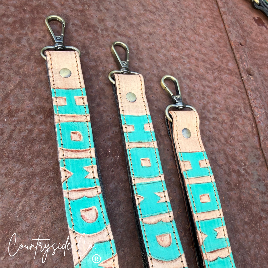 Howdy Leather Keychain Wristlet