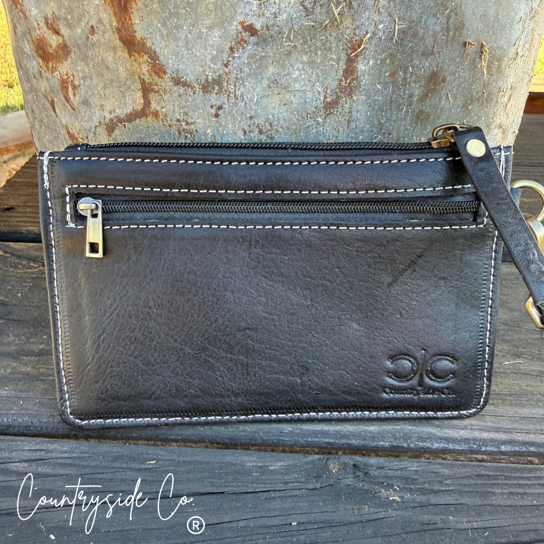 Cowhide Slim Wallet Wristlet