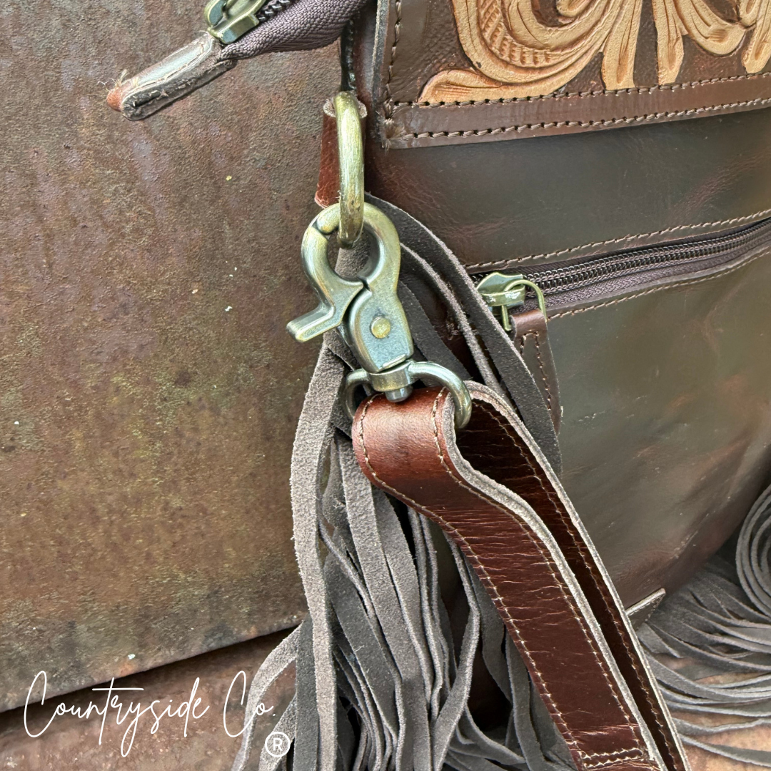 Cheyenne Tooled Leather Purse