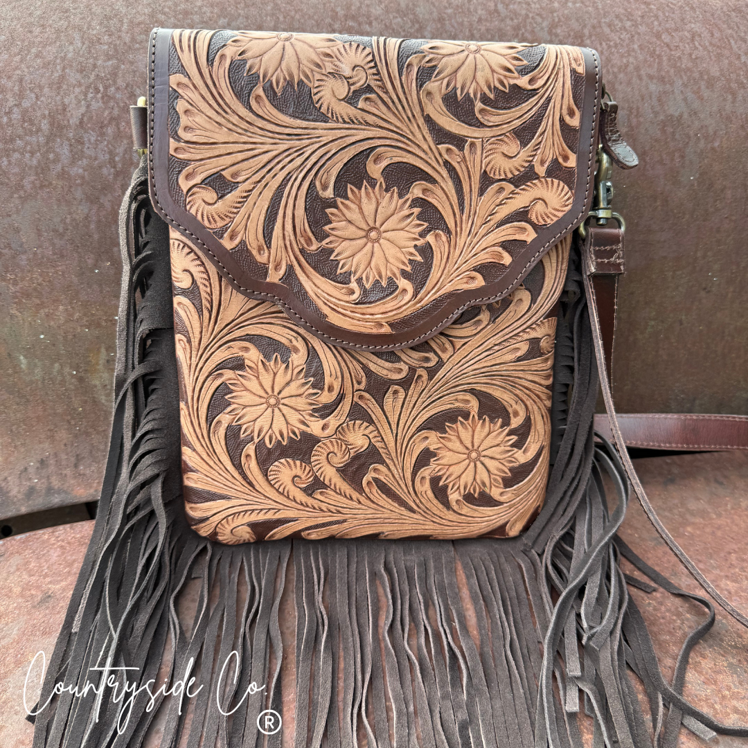 Cheyenne Tooled Leather Purse