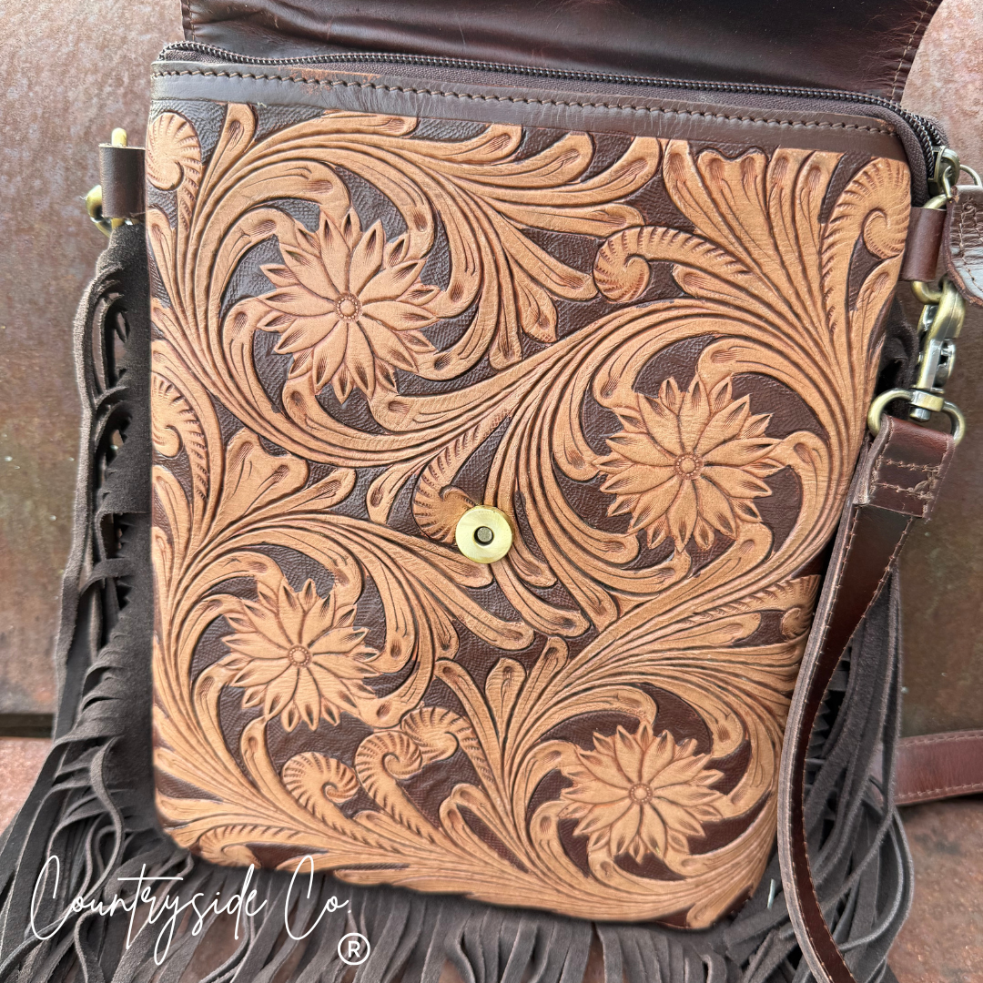 Cheyenne Tooled Leather Purse