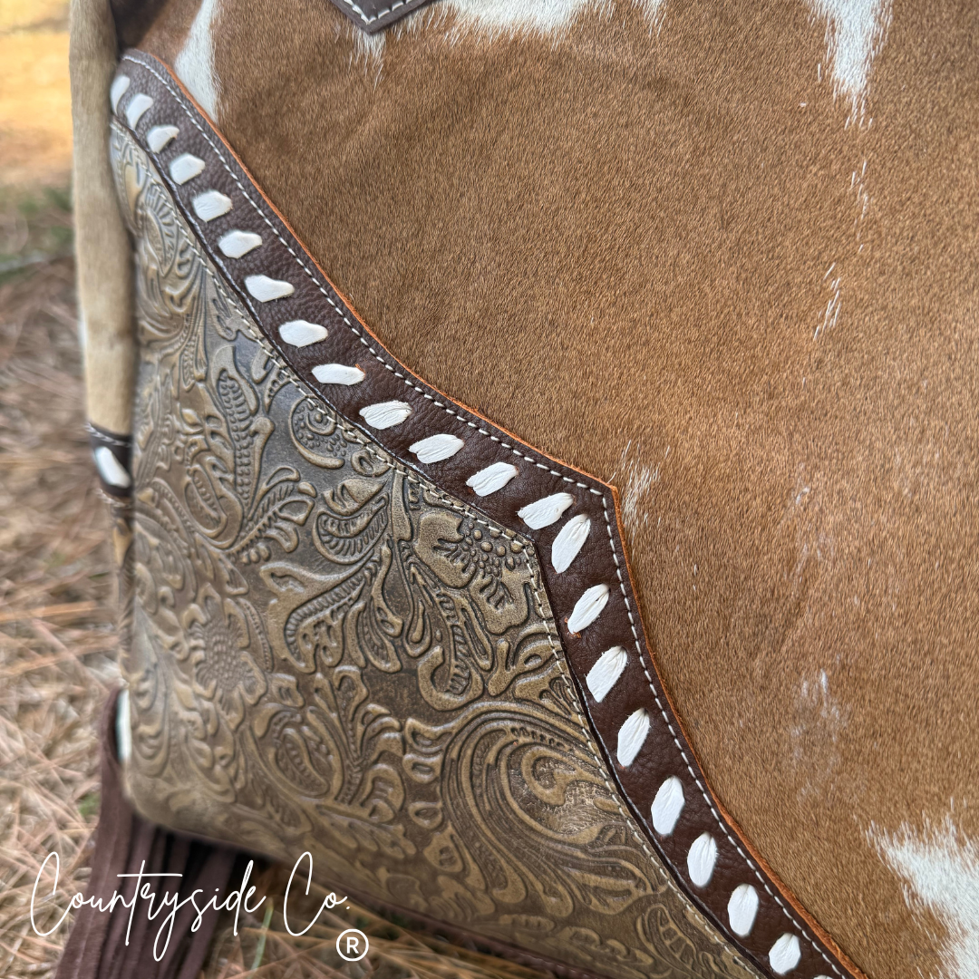 Chestnut Laramie Cowhide Leather Concealed Carry Handbag
