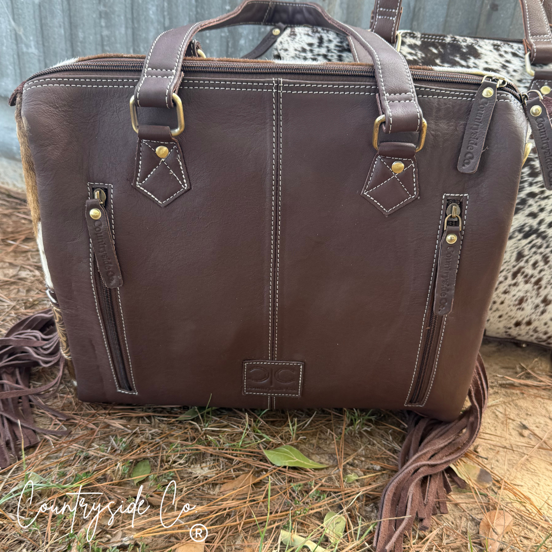 Chestnut Laramie Cowhide Leather Concealed Carry Handbag