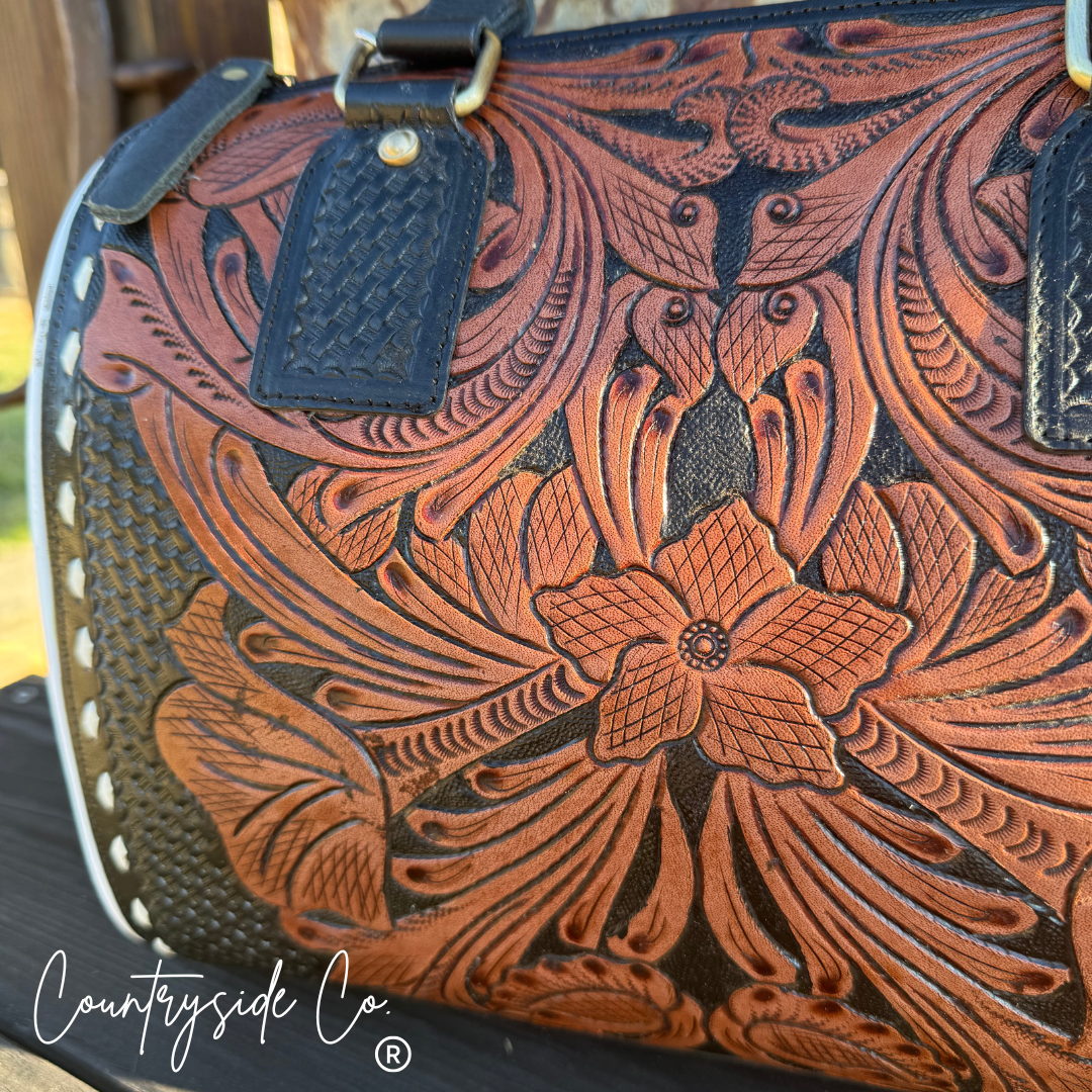 Cattle Baron Tooled Leather Satchel