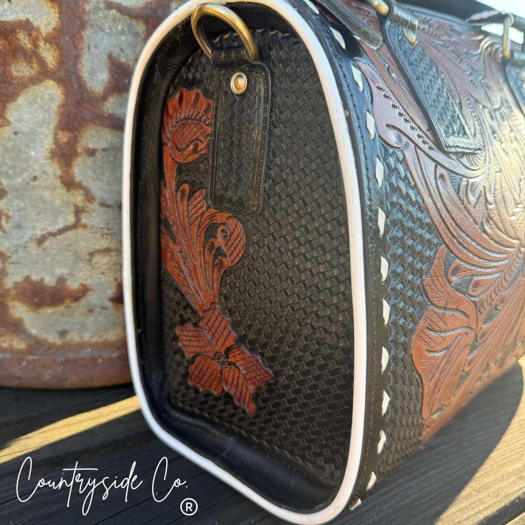 Cattle Baron Tooled Leather Satchel