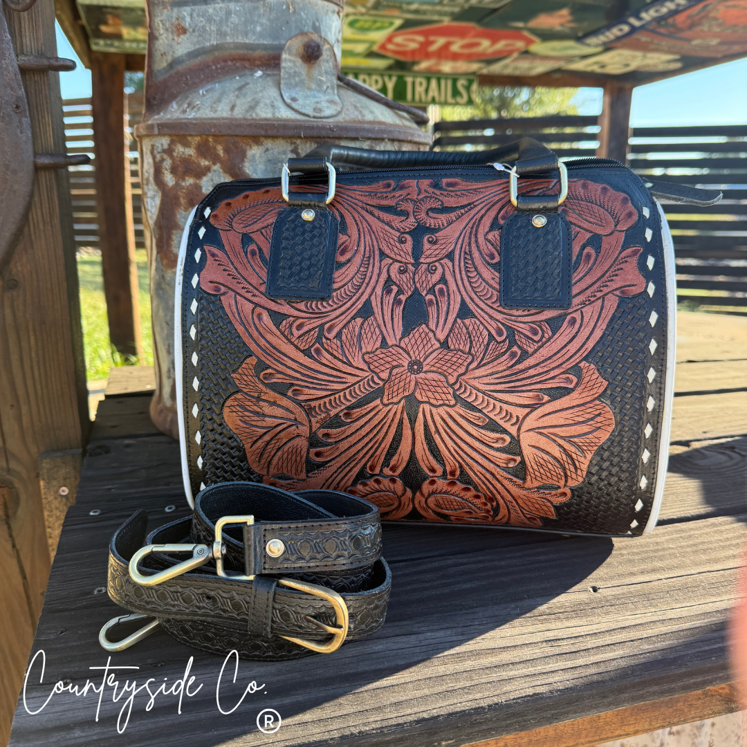 Cattle Baron Tooled Leather Satchel