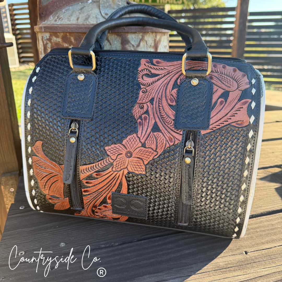 Cattle Baron Tooled Leather Satchel