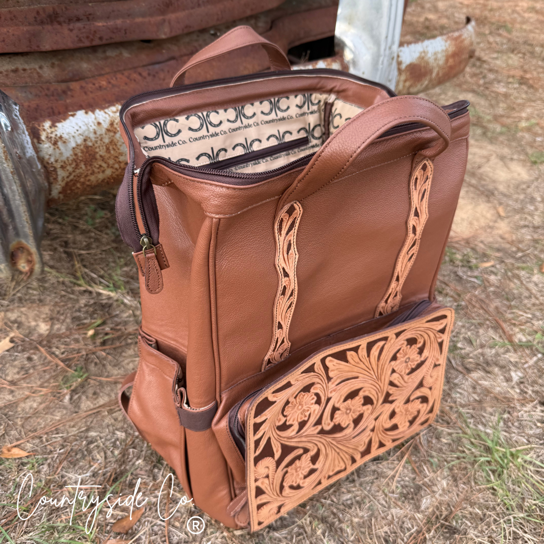 The Expedition Leather Diaper Bag Backpack