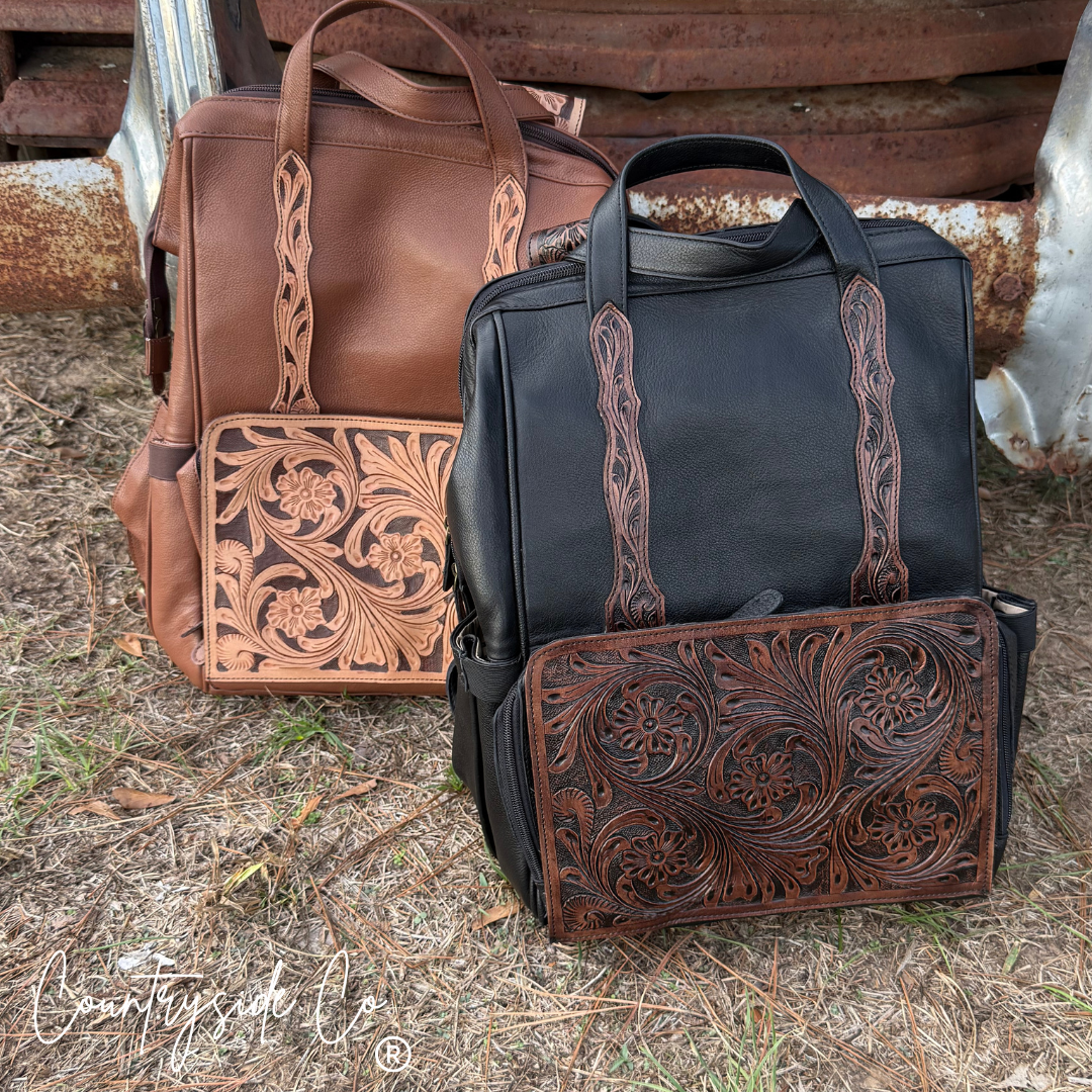 The Expedition Leather Diaper Bag Backpack