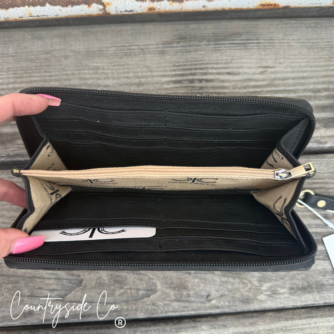 Plaza Checkered Leather Wallet