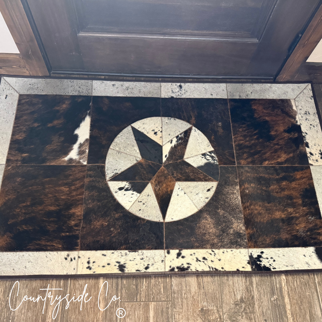 Large Heritage Star Cowhide Rug