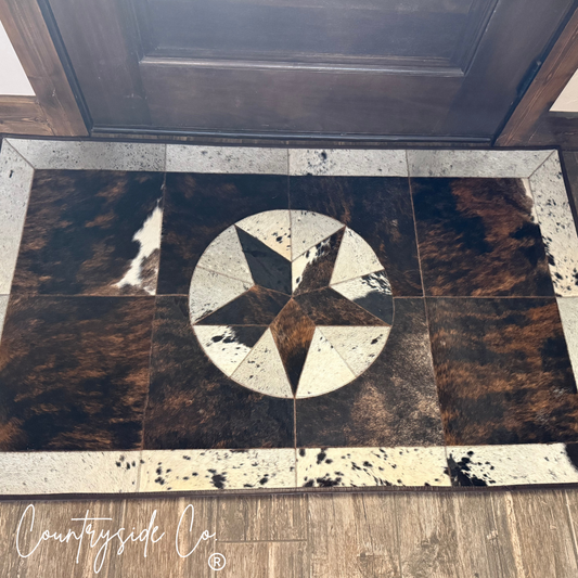 Large Heritage Star Cowhide Rug