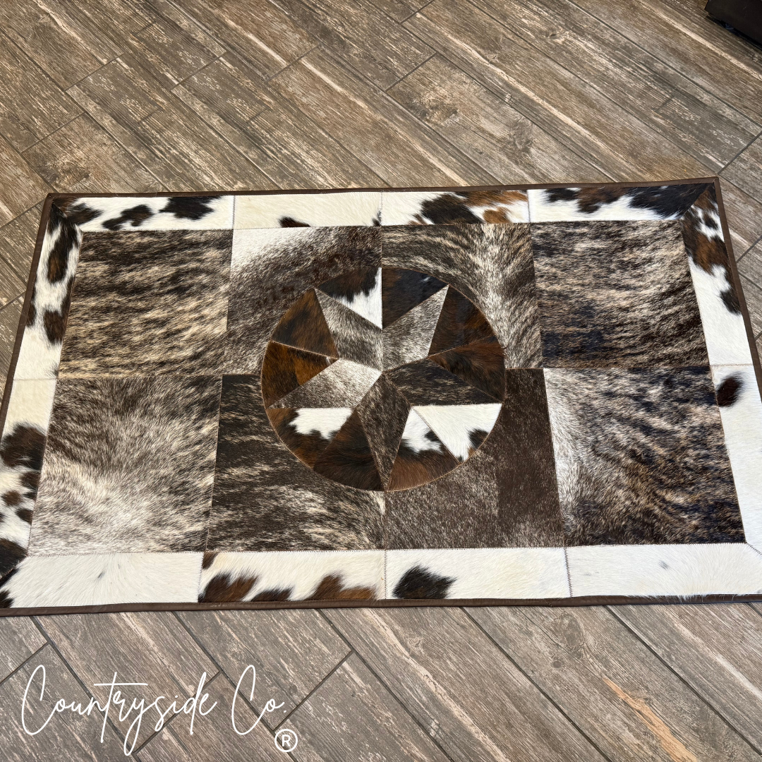 Large Heritage Star Cowhide Rug