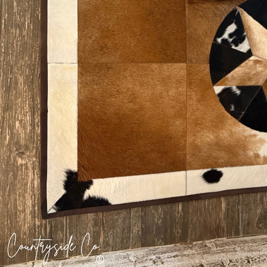 Large Heritage Star Cowhide Rug