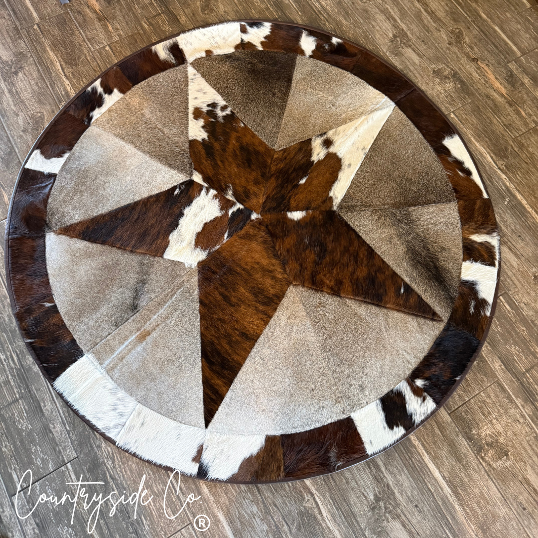 Star Cowhide Large Rug 60 inch Round
