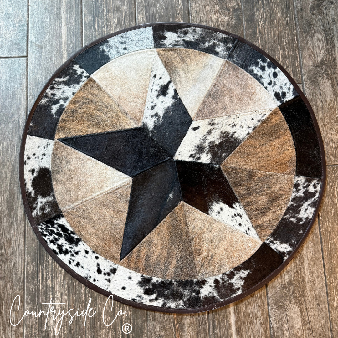 Star Cowhide Large Rug 60 inch Round